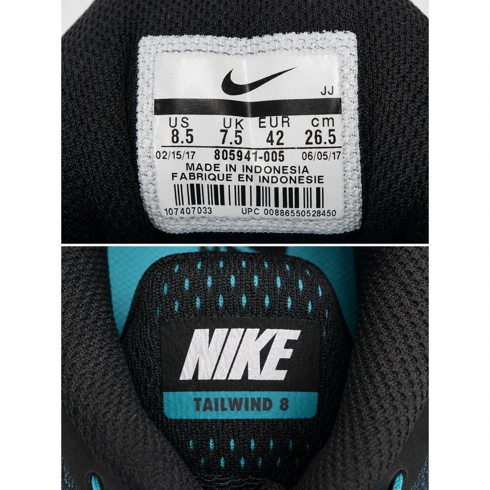 Nike Air Max Tailwind 8 Men's Running Shoes Blue Black White Size 8.5 805941-005